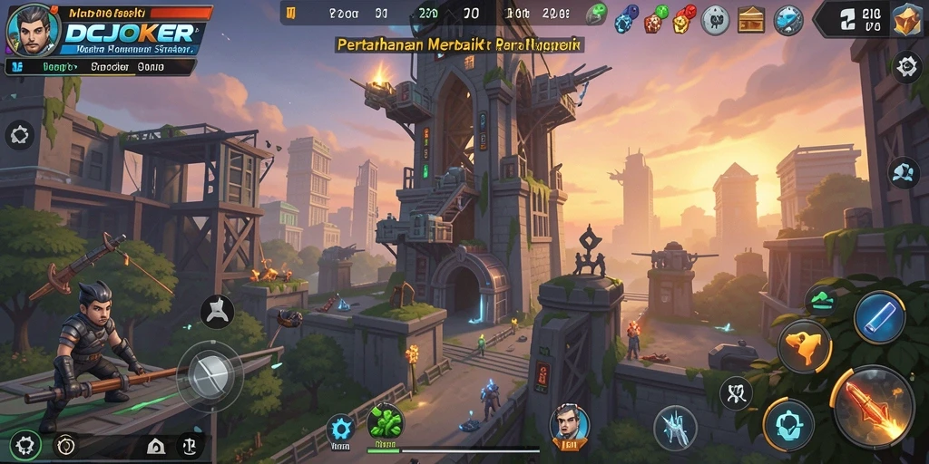Screenshot gameplay IDCJOKER menampilkan serangan menara yang mengagumkan.