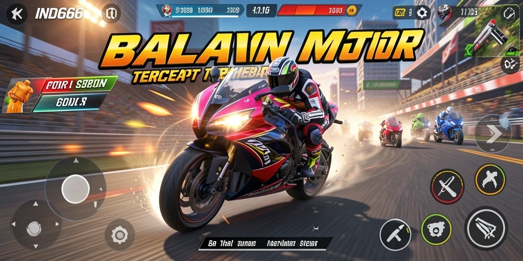Gameplay seru dari IND666 dengan balapan motor mendebarkan.