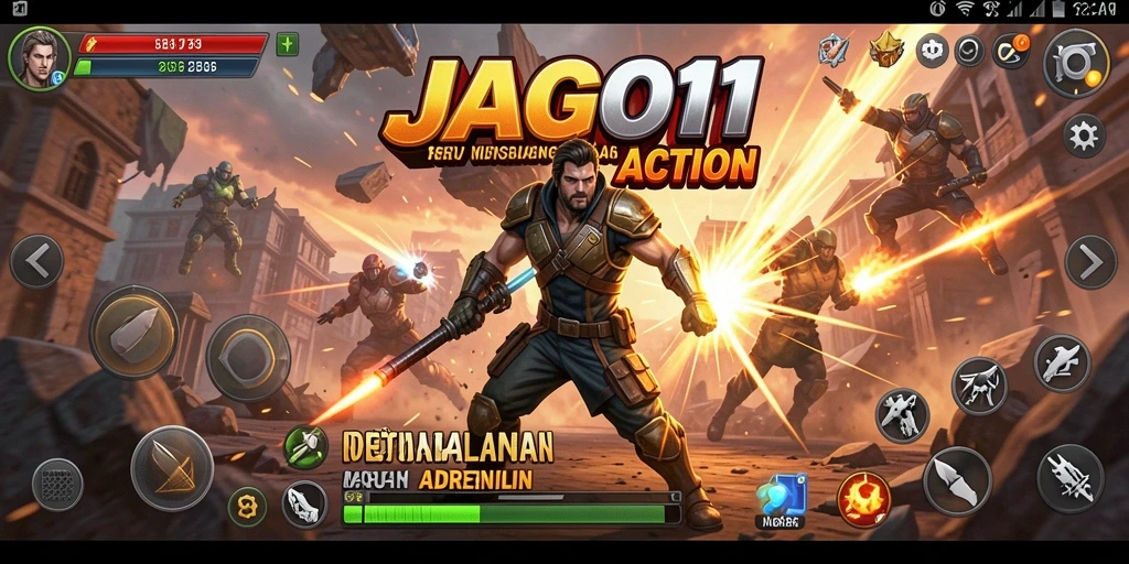 Screenshot gameplay JAGO11 menampilkan aksi pertempuran yang mendebarkan.