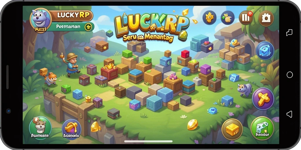 Tampilan gameplay seru dan berwarna-warni dari LUCKYRP.
