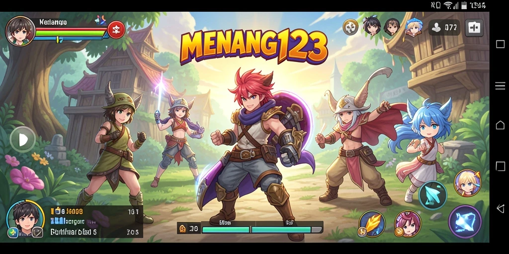 Tampilan gameplay MENANG123 dengan karakter anime yang menarik.