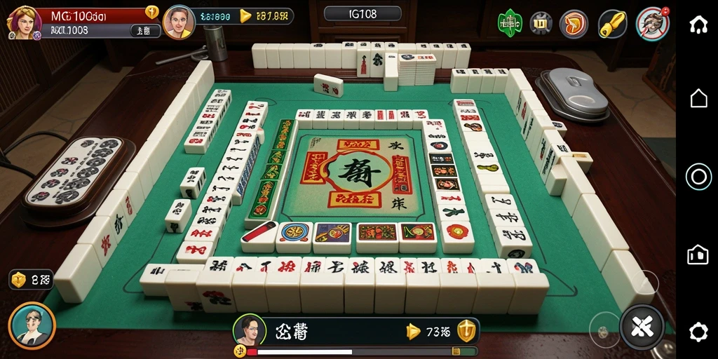 Screenshot MG108 menampilkan gameplay seru Mahjong yang penuh strategi.