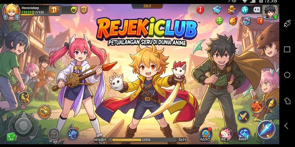 Gameplay seru di REJEKICLUB dengan karakter anime yang menarik.