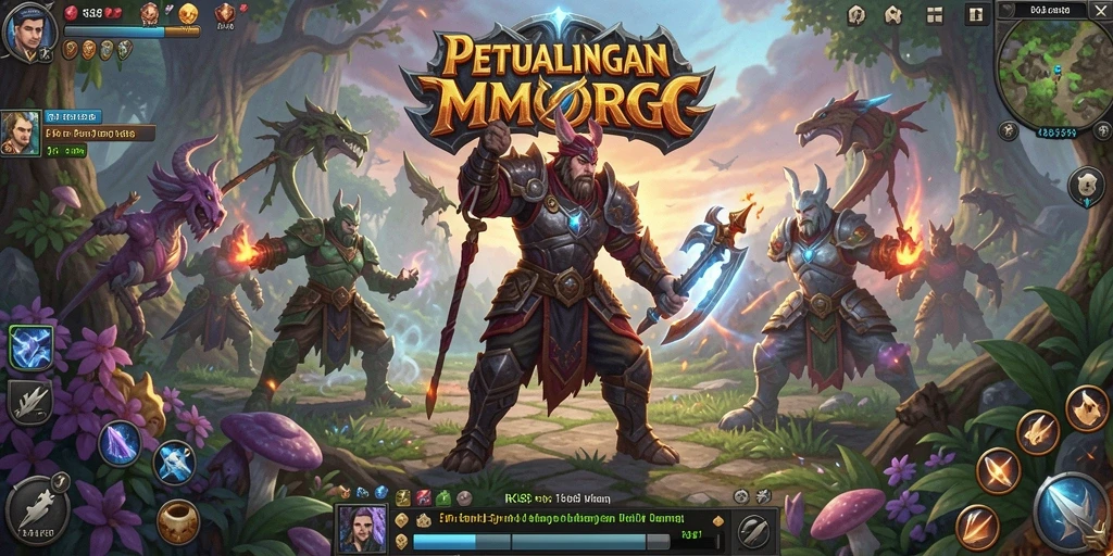 Tangkapan layar RK88 menampilkan aksi seru dalam pertempuran MMORPG.