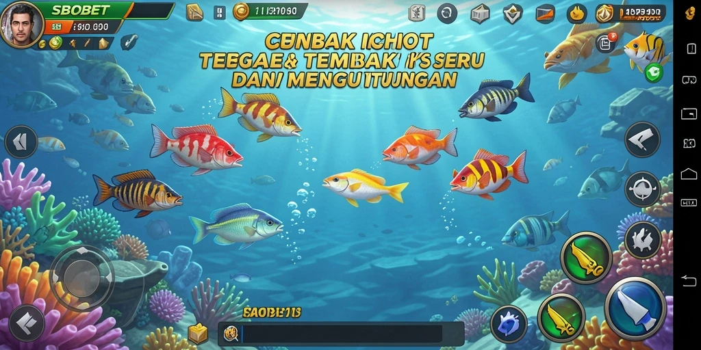 Tampilan menunjukkan gameplay menembak ikan yang seru di SBOBET.