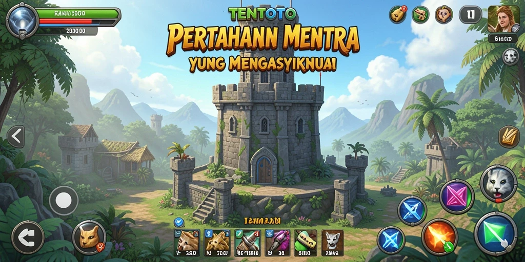 Gameplay seru TENTOTO dalam pertahanan menara.